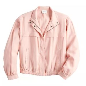 Nine West Drapey Bomber Jacket Pink Size Small